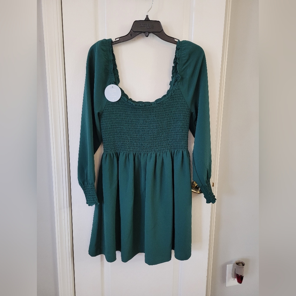 NWT Hill House Home The Norah Nap Mini Dress Botanical Garden Green Size Medium